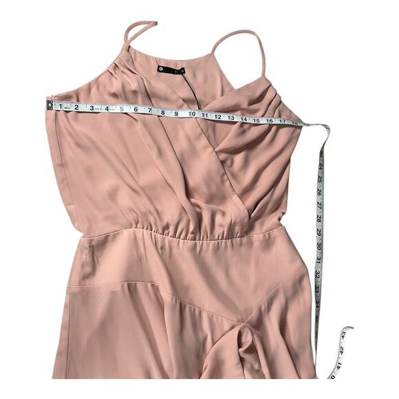 Revolve Krisa Pink Wrap-Style Bodice Thin Straps Ruffled Skirt Formal SZ Medium - Picture 8 of 14